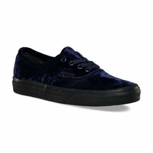 Navy Blue Velvet Vans, size 7.5